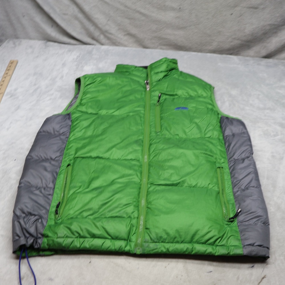 GoLite Down Vest Mens Large Green Insulated Ripstop Light Pack Puffer Hiking
